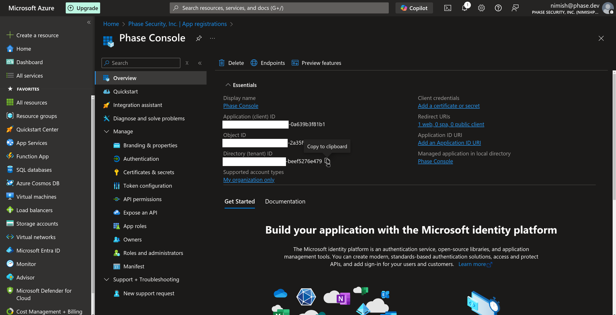 Copy Directory Tenant ID