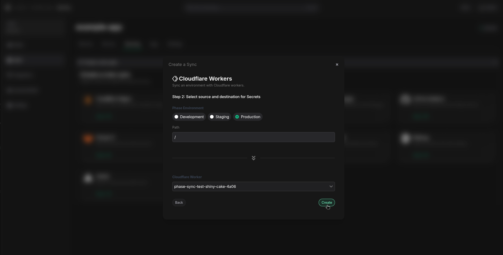 Choose sync source and destination